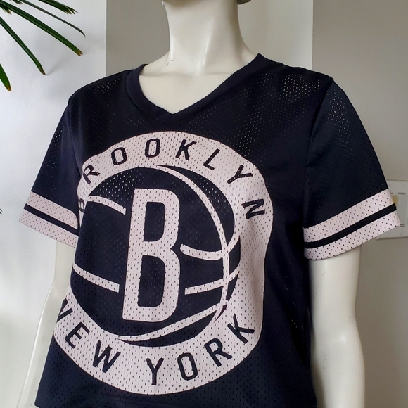 Crop Top Brooklyn Nets NY Mesh Top - Picture 2 of 5